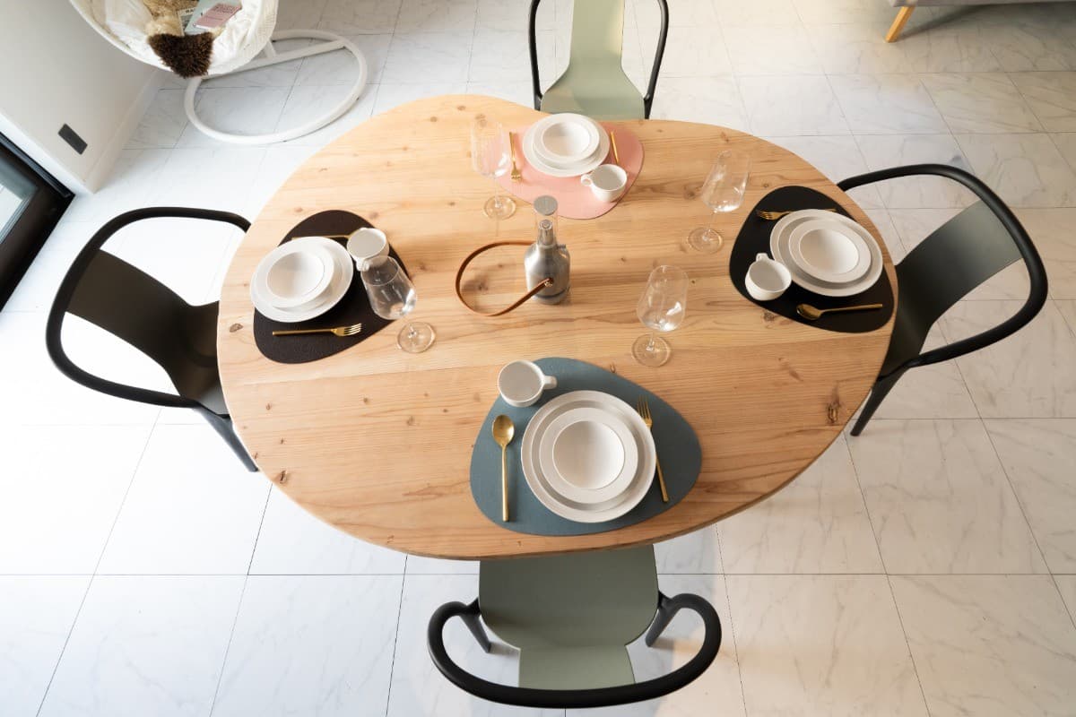Dining table from above
